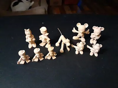 Disney Playhouse Marx Vintage Pvc Tan Plastic Set Of 10 Mickey Minnie Donald  • $95