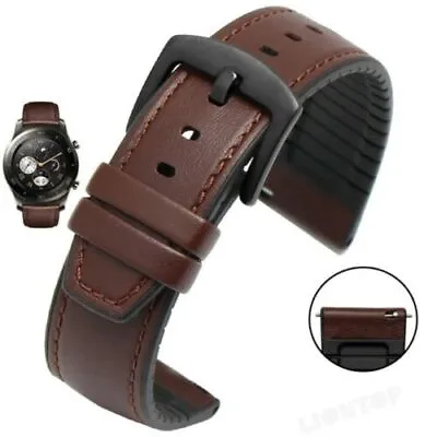 20mm 22mm Leather Silicone Smart Watch Band Strap Replacement Bracelet Wristband • £7.99