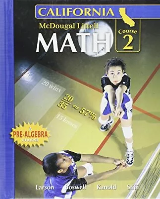 Math Grade 7 Course 2: Mcdougal Littell Middle School Math California • $6.28