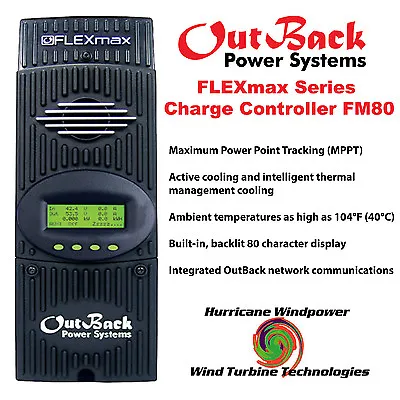 Outback Power FM80 FlexMax 80 MPPT 80 Amp Solar Charge Controller  • $336
