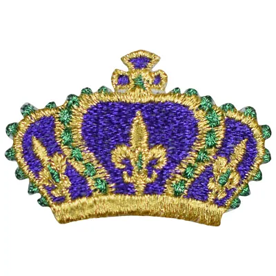 $3.75 • Buy Mini Mardi Gras Applique Patch - Fleur De Lis, Crown Of Jewels 2  (Iron On)