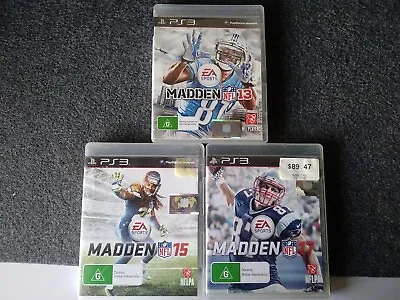 Madden NFL 13  Madden NFL 15  Madden NFL 17 PlayStation 3 Games Bundle Deal • $24.95
