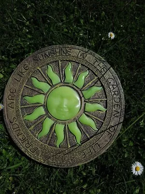 Brown Polyresin Bursting Sun Glow-In-Dark Stunning Stepping Stone Garden Decor • £11