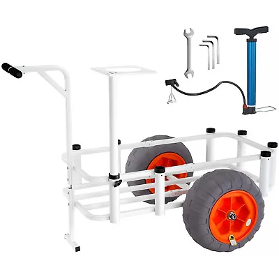 VEVOR Beach Fishing Cart Fishing Trolley 159 Kg With Balloon Tires For Sand • $453.99