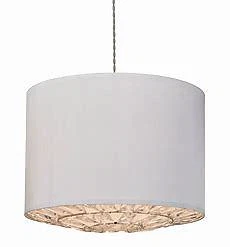 £45 • Buy Pack Of 2 Large Taffeta Pendant Shade With Acrylic Crystal Diffuser Ivory 