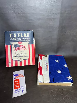 Vintage US Flag 50 Star Dura Lite Nylon 4 X 6 Outdoor New Old Stock NOS USA MCM • $12