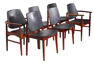 Set Of Six Mid Century Danish Modern Dining Chairs Att.to Arne Hovmand Olsen • $3500