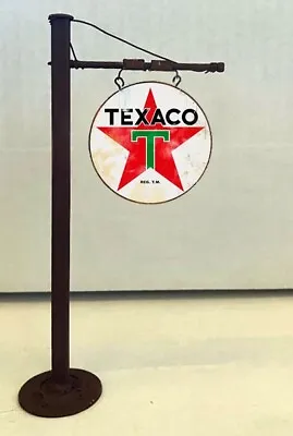 Metal O Scale 1:48 1:18 Texaco Gas Service Station Pole Sign Layout Diorama W20 • $19.99