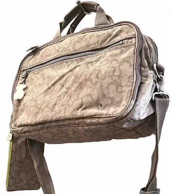 Tous Signature Shoulder Satchel Shopping Travel Messenger Bag Multi Comptmts Zip • $79