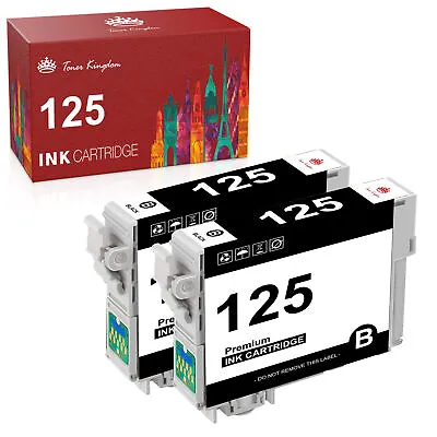 2Pack T125 Black Ink Cartridge For Epson Stylus NX125 NX230 WorkForce 320 520 • $8.95