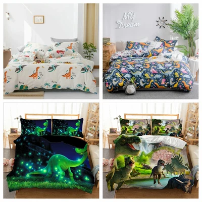 $39.99 • Buy Kid Dinosaur Doona Duvet Quilt Cover Set Single Double Queen King Size Bed Linen