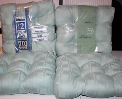 Hometrends Lot Of 6 Green All Polyester 13 X 14 Chair Pads Cushions 4 New/2 Used • $64