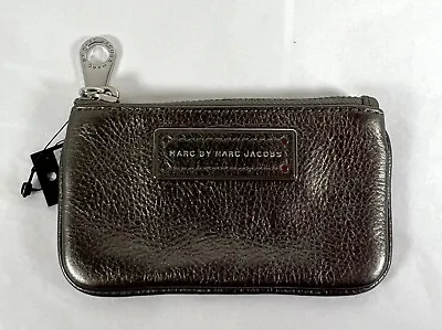 £49.09 • Buy MARC JACOBS Pebbled Leather Gunmetal  Coin Purse,  Keychain Key FOB