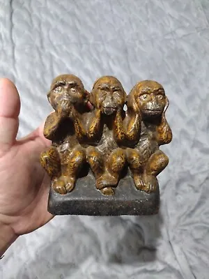 Vintage Cast Iron Wise Monkeys Bank Vintage  • $20