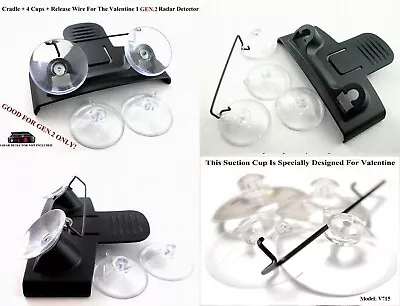 Valentine One V1 Gen 2 Radar Detector (Cradle/Mount Bracket 4 Cups+Release Wire) • $14.90