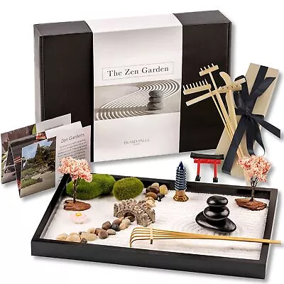 Zen Garden Kit 11x8in. Beautiful Japanese Decor Mini Rock Garden Gift Set For... • $58.40