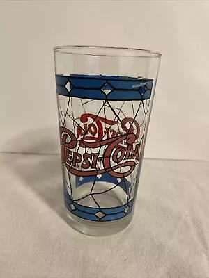 Vintage Pepsi-Cola Tiffany Style Stained Glass 12oz. Drinking Glass • $4.49