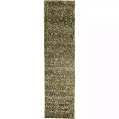 Metro Handmade Hand-Knotted Wool Sage Green Rug • $499.69