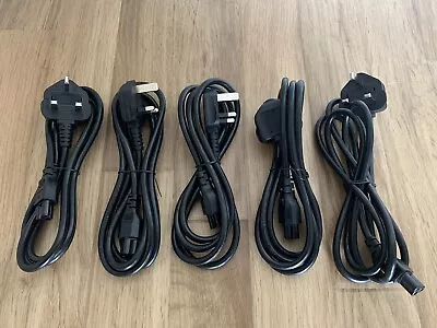 £9.99 • Buy 5x UK Clover Leaf C5 IEC Mains Power Cable Lead Plug Laptop - NEW 