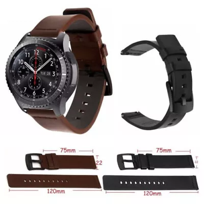  For Samsung Gear S3 Frontier Classic / Galaxy 46mm Leather Watch Band Strap • $14.99