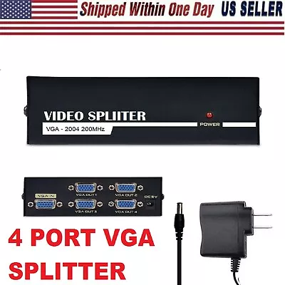 4 Port VGA Splitter Switch 200MHz Transmission Monito Video Adapter For TV LCD • $16.50