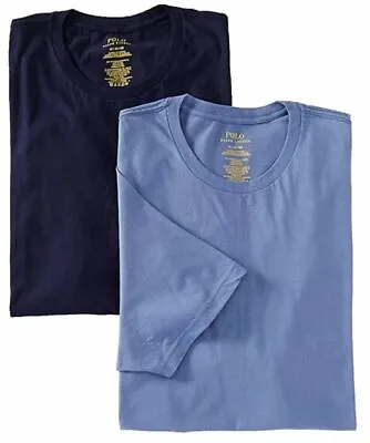 1 Polo Ralph Lauren Big & Tall 1x To 6x Blue Black Crew Neck T-shirt Undershirt • $19.80