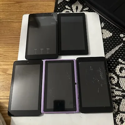 Lot Of 5 Android Tablets 3 Alcatel 1 Amazon 1 Irulu • $60