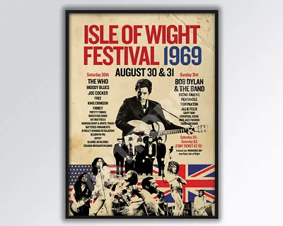 £14 • Buy ISLE Of WIGHT FESTIVAL 1969 Poster A3 Size.