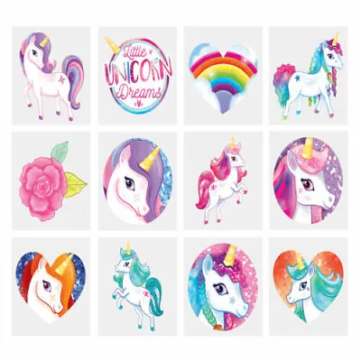£8 • Buy Kids Unicorn Tattoos Childrens Party Bag Fillers Boys Girls Temporary Tattoo