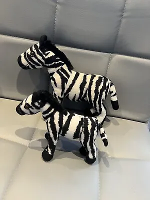 DEAGOSTINI ALL ABOUT MY ANIMAL KINGDOM Soft Toy Plush Set Zebra Mum And Baby • £5