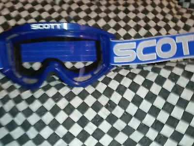 Vintage 90s SCOTT 89 Blue / White  Goggles/mask Guard Motocross  Ama Oakley  • $199