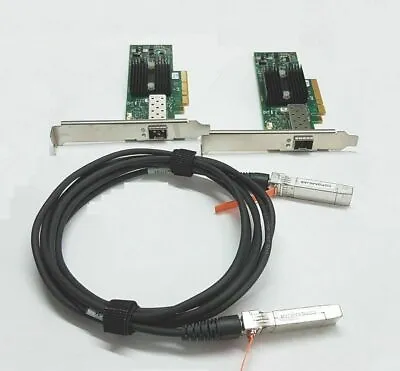 LOT OF 2 MNPA19-XTR 10GB Mellanox ConnectX-2 1m SFP+ Cable Network Card • $36.99