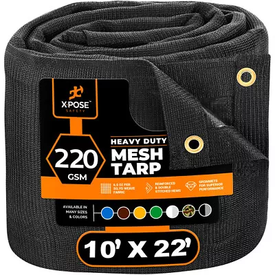 Heavy Duty Mesh Truck Tarp 10’ X 22’ Multipurpose Black Protective Cover • $93.99