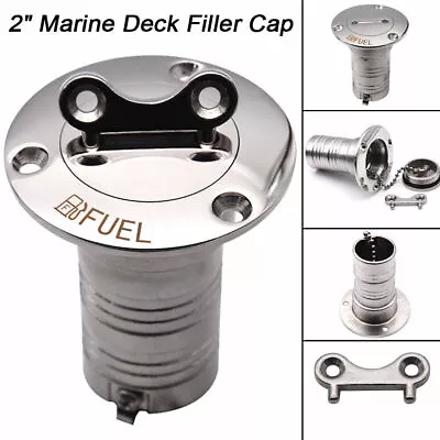 2 Inch Boat Marine Deck Fill Filler With Key Cap Gas Tank 316 Stainless Steel • $31.60