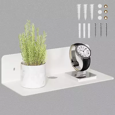 Floating Shelves Metal Wall Mounted Set Of 1 White - Easily Expand Wall Space -  • $12.88