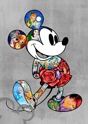 Disney Mickey Mouse Art Print A4 Poster Picture Nursery Bedroom Gift Baby • £4