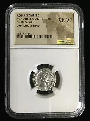 MARCUS AURELIUS SILVER DENARIUS NGC Ch VF (Choice Very Fine) Posthumous (#04) • $379.95