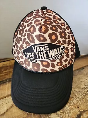 Vans Off The Wall Cheetah/Leopard  Print  Hat/Cap Snap Back Trucker Hat Skater  • $13