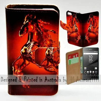 $13.98 • Buy For Sony Xperia Series - Water Horse Theme Print Wallet Mobile Phone Case Cover