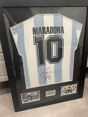 Signed And Framed Diego Maradona Argentina  Jersey With Coa • $6799