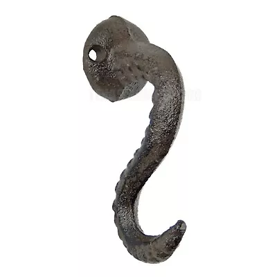 Octopus Tentacle Wall Hook Cast Iron Key Coat Towel Hanger Nautical Beach Brown • $13.95