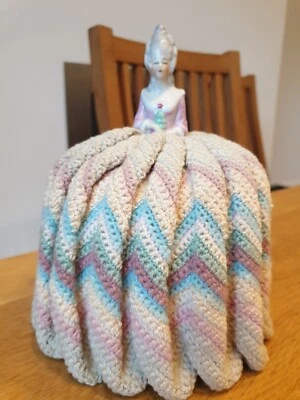£22 • Buy Vintage Hand Crocheted Crinoline China Lady Toilet Roll Cove Unused