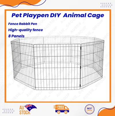 Pet Playpen DIY Large Animal Cage Fence Rabbit Pen Foldable Enclosure Play AUS • $34.87