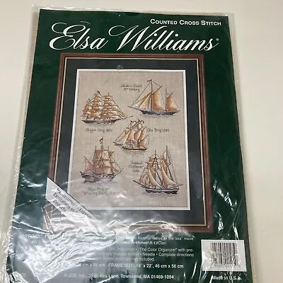 Elsa Williams 02105 Historic Voyagers Counted Cross Stitch Sail Boats And Bonus. • $20