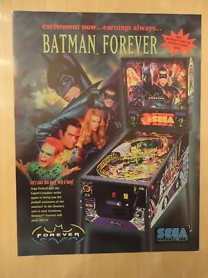 Batman Forever Pinball Flyer Sega Original Brochure • $15.88