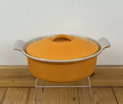 Cousances Le Creuset Cast Iron Enamel Oval Casserole Dish 18cm Yellow Vintage • £30