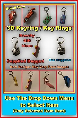 Keyring / Key Chains - Novelty TV Film 2D/3D Novelty Gifts + More (Select Item) • £4.99