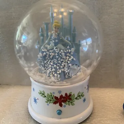 Gemmy Holiday Christmas Disney Princess Cinderella Waterless Musical Snow Globe • $15