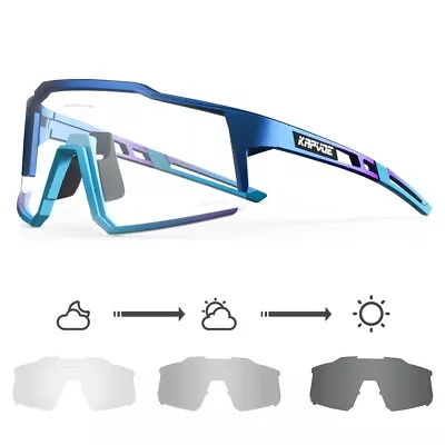 Photochromic Cycling Glasses Transition MTB Riding Bicycle Sunglasses Men Women • $22.93