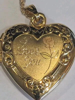 14K Rose Gold Heart Shaped I Love You Locket With Necklace Chain • $149.99